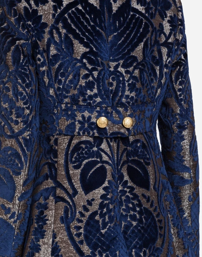Shop Dolce & Gabbana Jacquard Velvet Coat