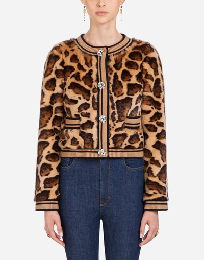 Shop Dolce & Gabbana Faux Fur Blazer In Multi-colored