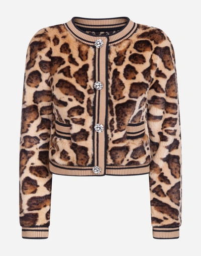 Shop Dolce & Gabbana Faux Fur Blazer In Multi-colored