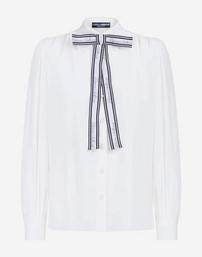 Shop Dolce & Gabbana Silk Shirt In White