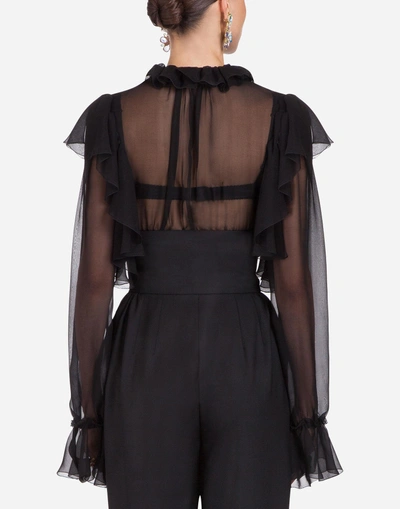 Shop Dolce & Gabbana Silk Blouse In Black