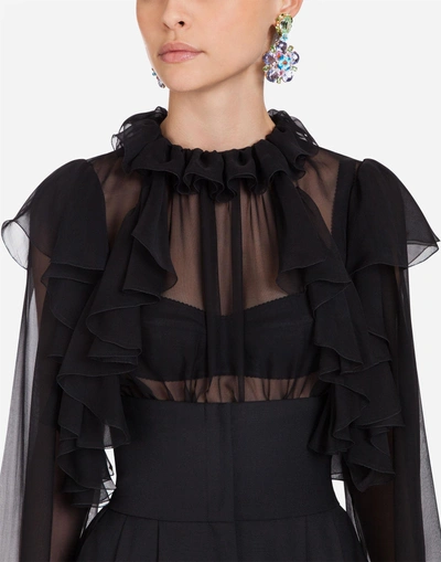 Shop Dolce & Gabbana Silk Blouse In Black