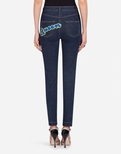 Shop Dolce & Gabbana Stretch Cotton Audrey-fit Jeans In Blue