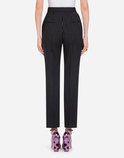 Shop Dolce & Gabbana Wool Pants In Multi-colored