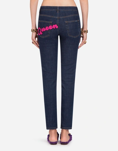 Shop Dolce & Gabbana Stretch Cotton Pretty Fit Jeans In Blue