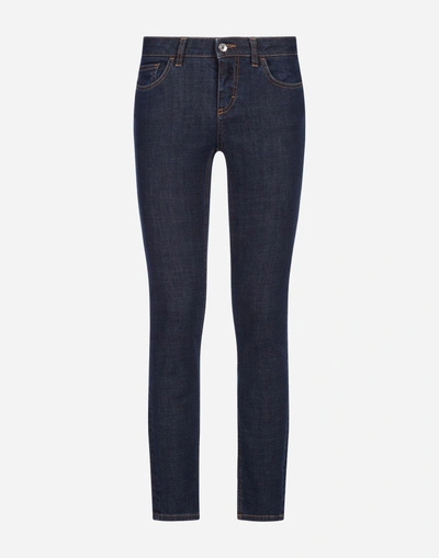 Shop Dolce & Gabbana Stretch Cotton Pretty Fit Jeans In Blue