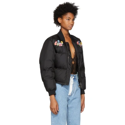 OFF-WHITE 黑色防撕裂羽绒飞行员夹克