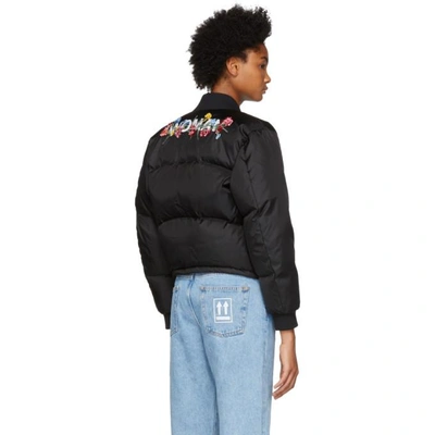 OFF-WHITE 黑色防撕裂羽绒飞行员夹克