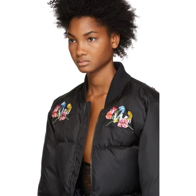 OFF-WHITE 黑色防撕裂羽绒飞行员夹克