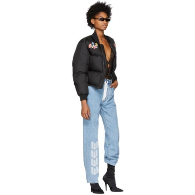 OFF-WHITE 黑色防撕裂羽绒飞行员夹克