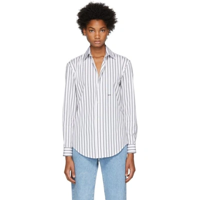 Shop Off-white Black And White Striped Basic Shirt In Blk & Wht