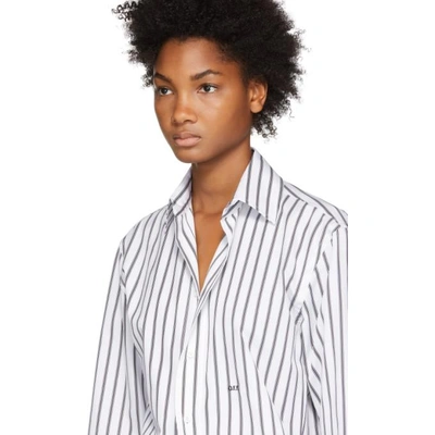 Shop Off-white Black And White Striped Basic Shirt In Blk & Wht
