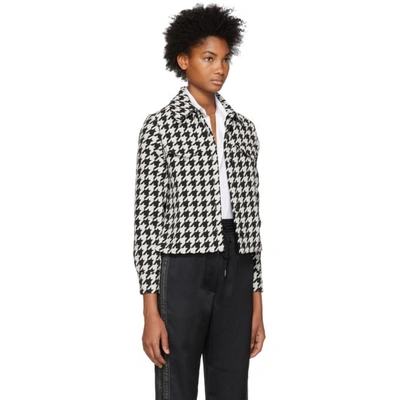 Shop Off-white Black And White Houndstooth Crop Shirt In Blk & Wht