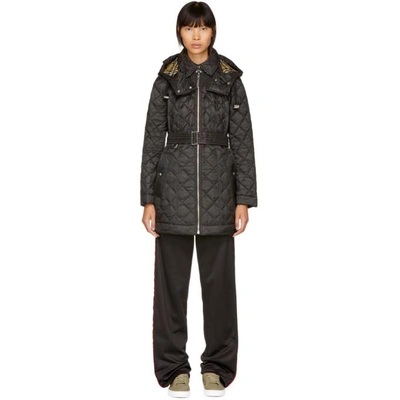 Shop Burberry Black Baughton Quilted Coat