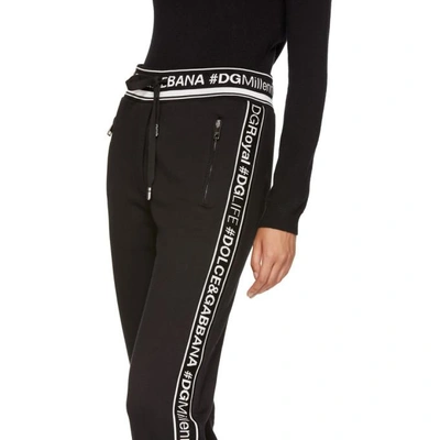 Shop Dolce & Gabbana Dolce And Gabbana Black Logo Lounge Pants In N0000 Black