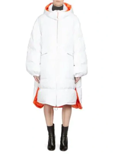 Shop Maison Margiela Oversize Nylon Puffer Parka In White