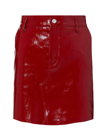 Shop Rta Red Patent Leather Mini Skirt