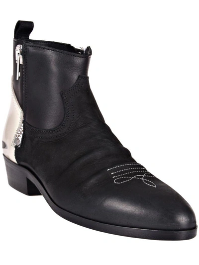 Shop Golden Goose Viand Ankle Boots In Black And White Leather