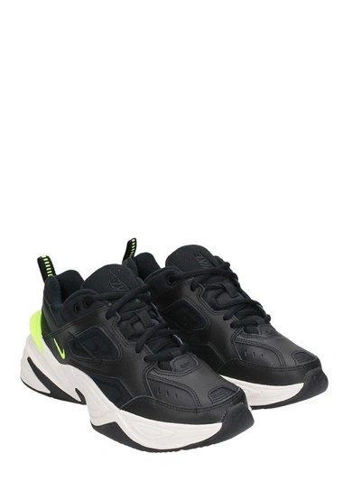Shop Nike M2k Tekno Black Leather Sneakers