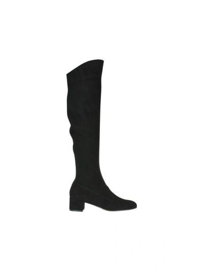 Shop L'autre Chose Zip Suede Boots In Black