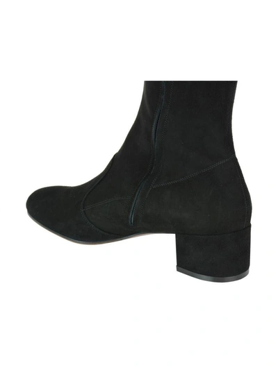 Shop L'autre Chose Zip Suede Boots In Black