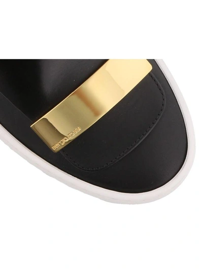 Shop Sergio Rossi Sr1 Slip On In Black/ Gold/ White