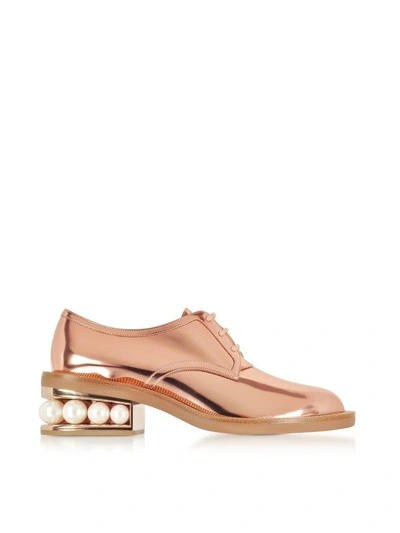 Shop Nicholas Kirkwood Copper Eco-patent Leather Casati Pearl Derby Shoes