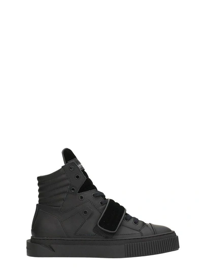 Shop Gienchi Hypnos Black Rubber And Velvet Sneakers