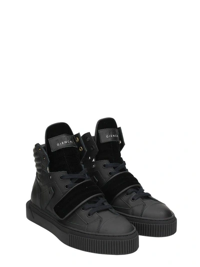 Shop Gienchi Hypnos Black Rubber And Velvet Sneakers