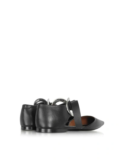 Shop Proenza Schouler Nappa Leather Grommet D'orsay Flat Ballerinas In Black