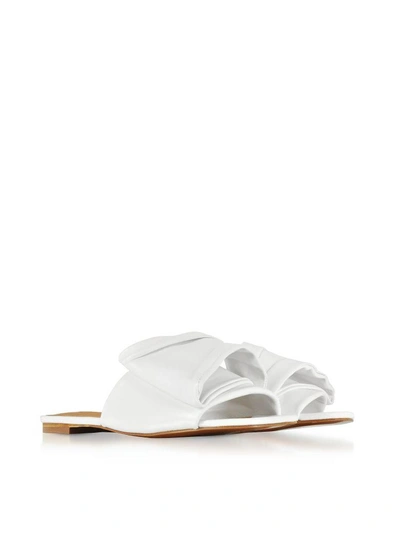 Shop Robert Clergerie Igad White Leather Flat Sandals