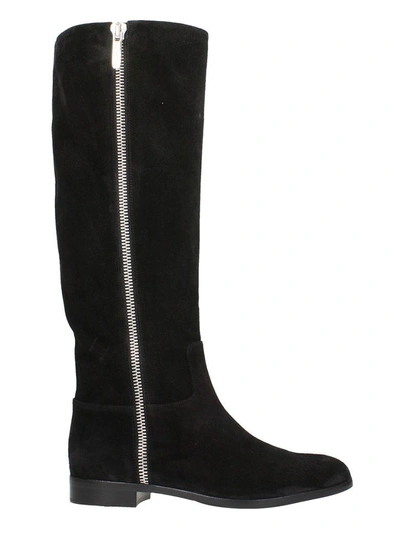 Shop Sergio Rossi Black Suede Boots