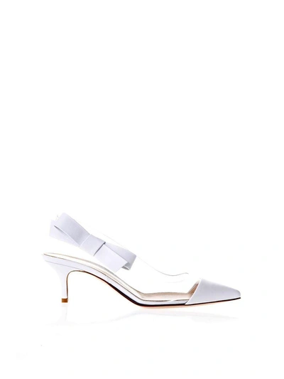 Shop Gianvito Rossi Mia White Pumps In Leather