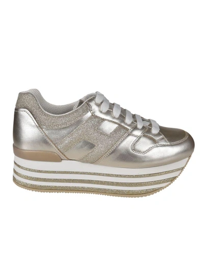 Shop Hogan Capsule H368 Platform Sneakers In Gold