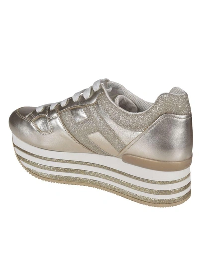 Shop Hogan Capsule H368 Platform Sneakers In Gold