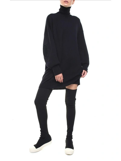 Shop Rick Owens Drkshdw Over-the-knee Rib-knit Sneakers In Nero