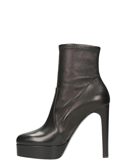 Shop Casadei Black Calf Leather Ankle Boots