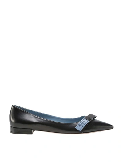 Shop Prada Ballerina Etichet In Black