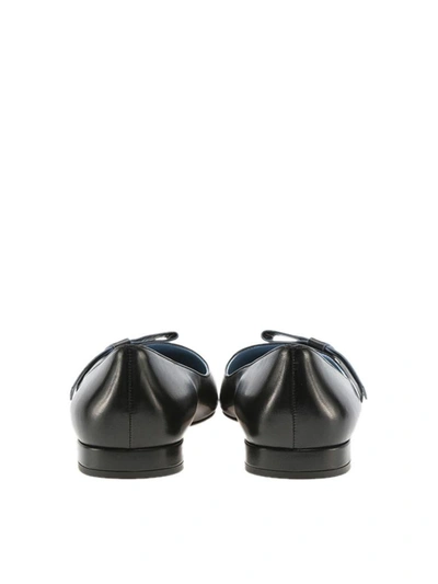 Shop Prada Ballerina Etichet In Black