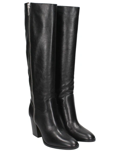 Shop Sergio Rossi Black Leather Boots