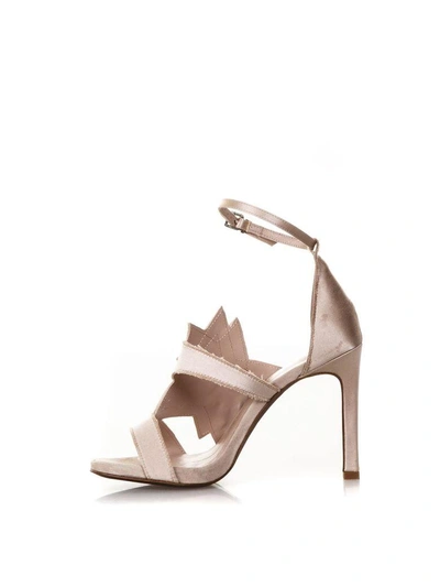 Shop Lola Cruz Pink Satin Sandals With Glittered Star Detail