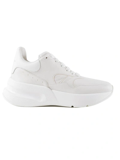 Shop Alexander Mcqueen Lace Up Sneakers In Opt White/white