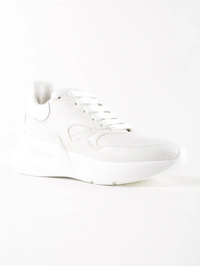 Shop Alexander Mcqueen Lace Up Sneakers In Opt White/white