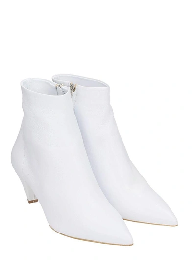 Shop The Seller Pointed Toe White Calf Leather Ankle Boots