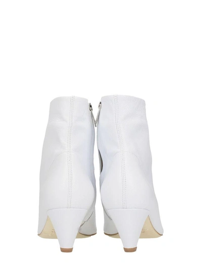 Shop The Seller Pointed Toe White Calf Leather Ankle Boots