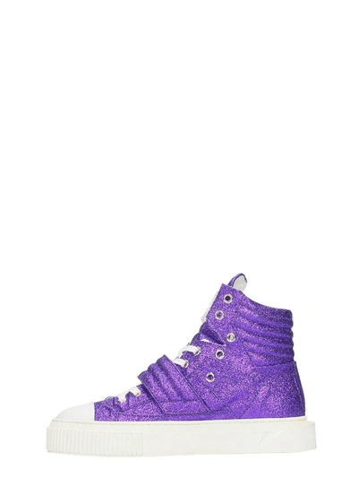 Shop Gienchi Hypnos Purple Glitter Sneakers In Viola