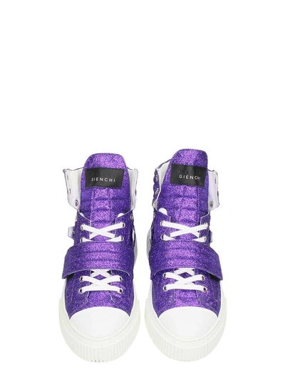 Shop Gienchi Hypnos Purple Glitter Sneakers In Viola