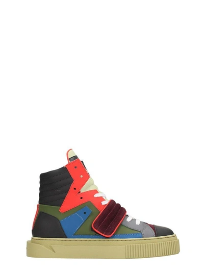 Shop Gienchi Hypnos Multicolor Leather And Suede Sneakers