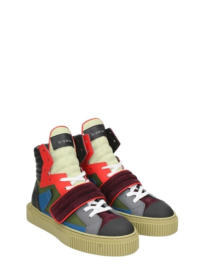 Shop Gienchi Hypnos Multicolor Leather And Suede Sneakers