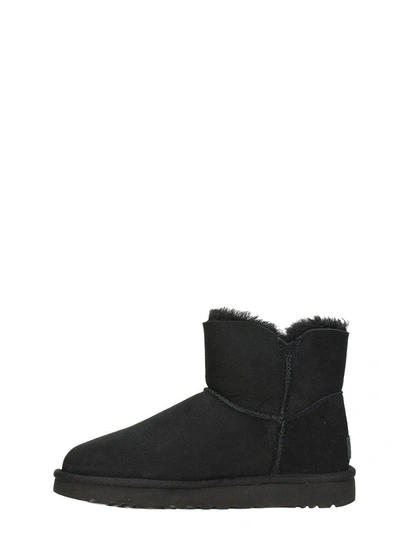 Shop Ugg Mini Bailey Button In Black Suede